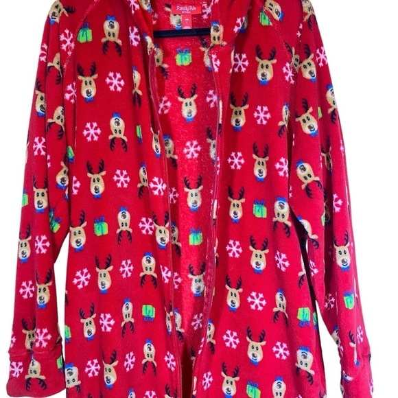 MACY'S Women's M CHRISTMAS HOLIDAY 1 PIECE FLEECE FOOTED PAJAMAS PHOTO Reindeer - Picture 5 of 13